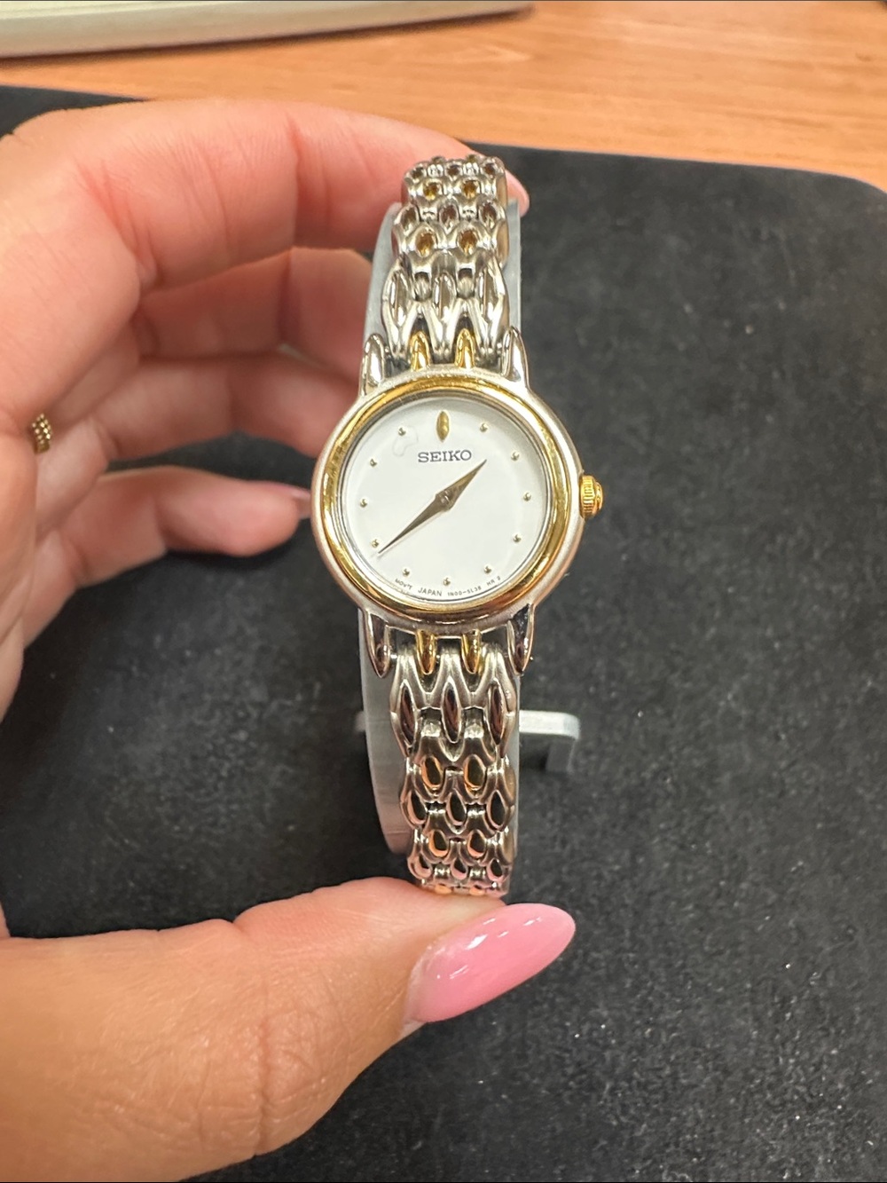 Seiko Women's Two-Tone Silver and Gold Link Bracelet Watch with White Dial